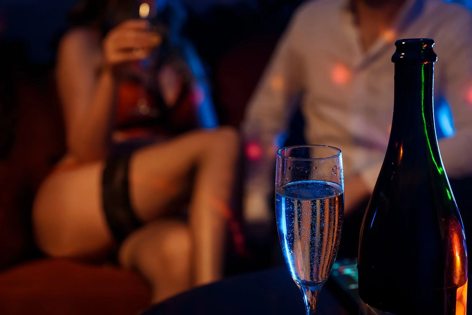 Champagne poured at a booth