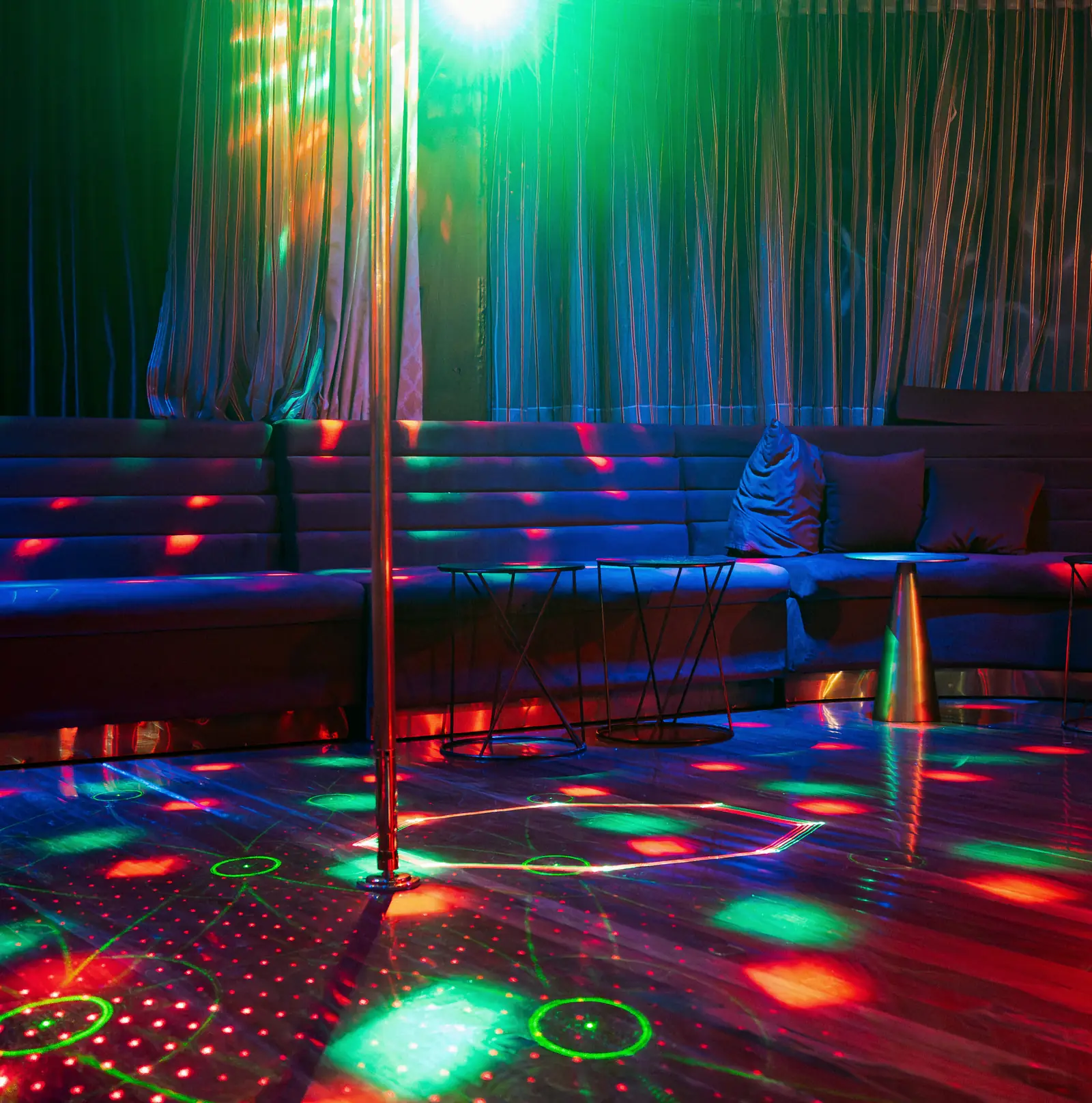 Laser light across the upstairs lounge