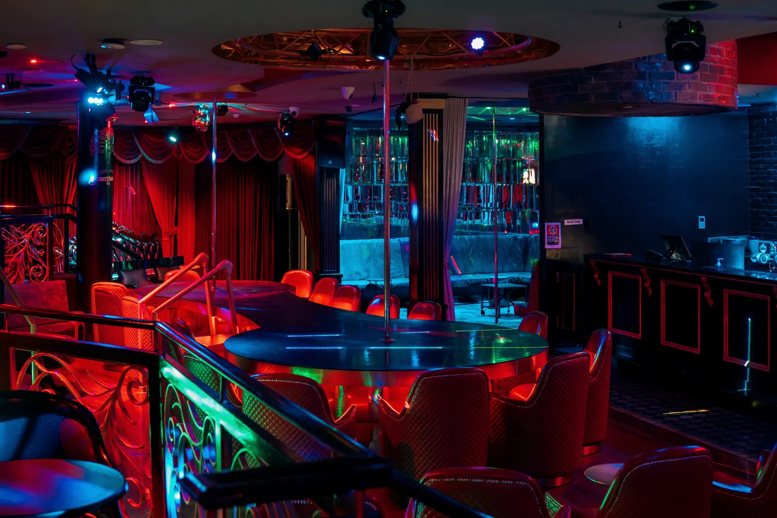 The main floor looking through to the mirror room